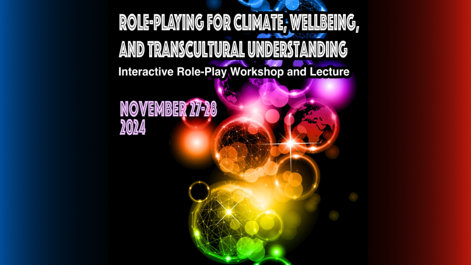 Workshop title and colorful bubbles.